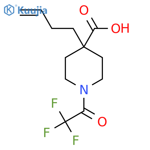 4-(But-3-en-1-yl)-1-(2,2,2-trifluoroacetyl)piperidine-4-carboxylic acid structure