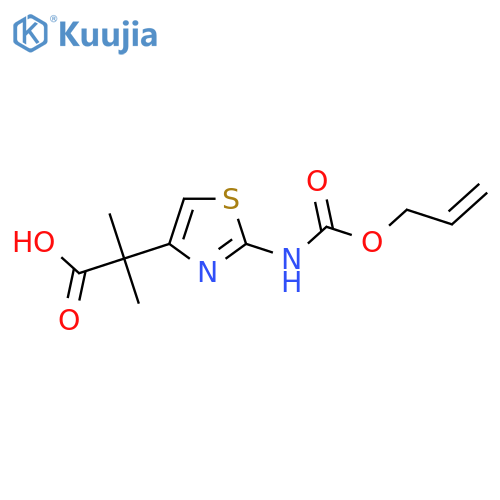 2-methyl-2-(2-{(prop-2-en-1-yloxy)carbonylamino}-1,3-thiazol-4-yl)propanoic acid structure