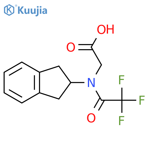 2-N-(2,3-dihydro-1H-inden-2-yl)-2,2,2-trifluoroacetamidoacetic acid structure
