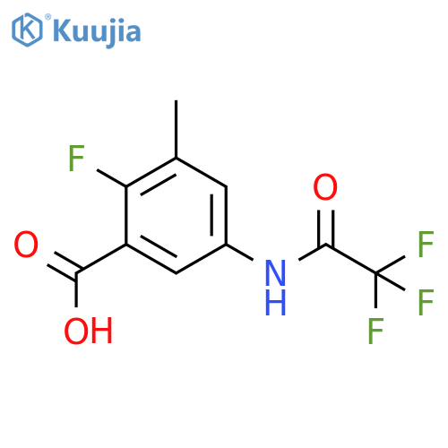 2-Fluoro-3-methyl-5-(2,2,2-trifluoroacetamido)benzoic acid structure