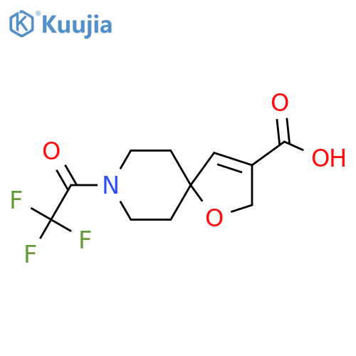 8-(2,2,2-Trifluoroacetyl)-1-oxa-8-azaspiro[4.5]dec-3-ene-3-carboxylic acid structure