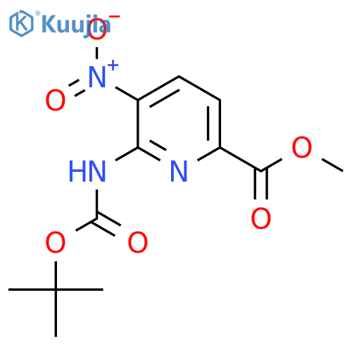 methyl 6-{(tert-butoxy)carbonylamino}-5-nitropyridine-2-carboxylate structure