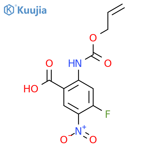 4-fluoro-5-nitro-2-{(prop-2-en-1-yloxy)carbonylamino}benzoic acid structure