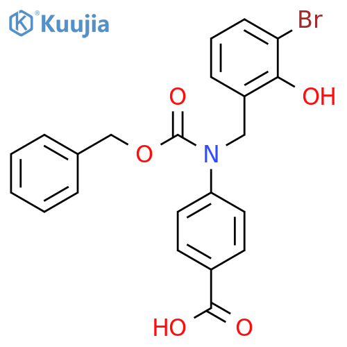 4-{(benzyloxy)carbonyl(3-bromo-2-hydroxyphenyl)methylamino}benzoic acid structure