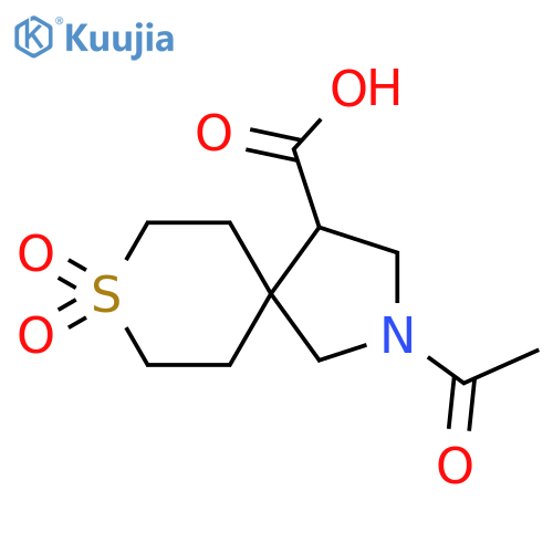 2-Acetyl-8,8-dioxo-8lambda6-thia-2-azaspiro[4.5]decane-4-carboxylic acid structure