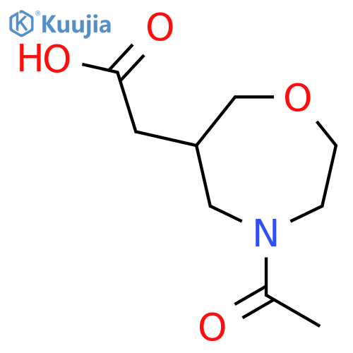2-(4-Acetyl-1,4-oxazepan-6-yl)acetic acid structure