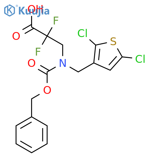 3-{[(Benzyloxy)carbonyl][(2,5-dichlorothiophen-3-yl)methyl]amino}-2,2-difluoropropanoic acid structure