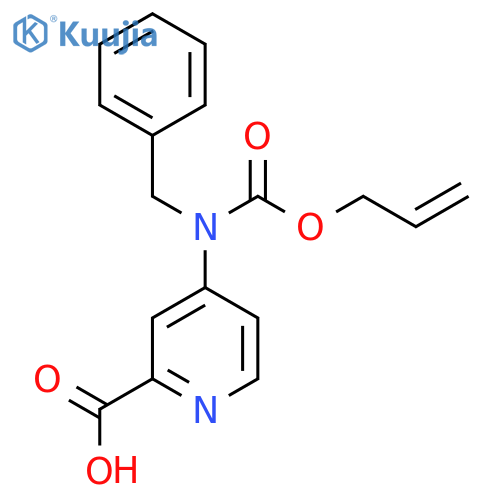 4-{benzyl(prop-2-en-1-yloxy)carbonylamino}pyridine-2-carboxylic acid structure