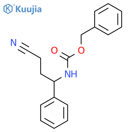 benzyl N-(3-cyano-1-phenylpropyl)carbamate structure