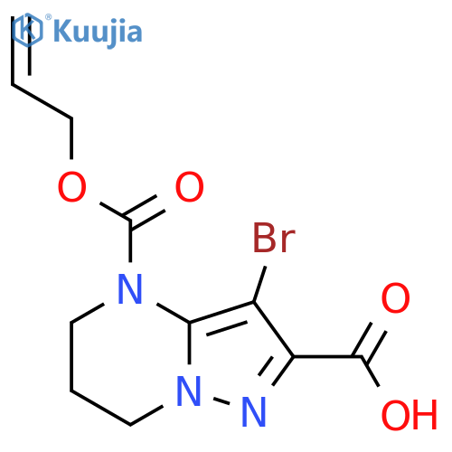 3-bromo-4-(prop-2-en-1-yloxy)carbonyl-4H,5H,6H,7H-pyrazolo1,5-apyrimidine-2-carboxylic acid structure