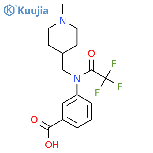 3-{2,2,2-trifluoro-N-[(1-methylpiperidin-4-yl)methyl]acetamido}benzoic acid structure