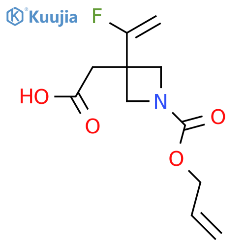 2-3-(1-fluoroethenyl)-1-(prop-2-en-1-yloxy)carbonylazetidin-3-ylacetic acid structure