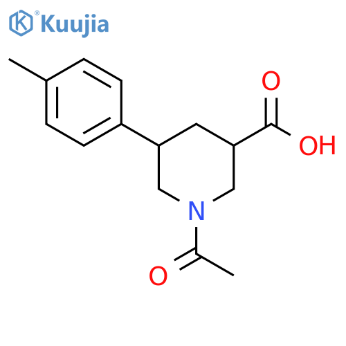 1-Acetyl-5-(4-methylphenyl)piperidine-3-carboxylic acid structure