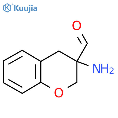 3-amino-3,4-dihydro-2H-1-benzopyran-3-carbaldehyde structure