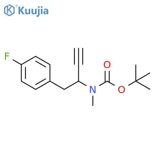 tert-butyl N-[1-(4-fluorophenyl)but-3-yn-2-yl]-N-methylcarbamate structure