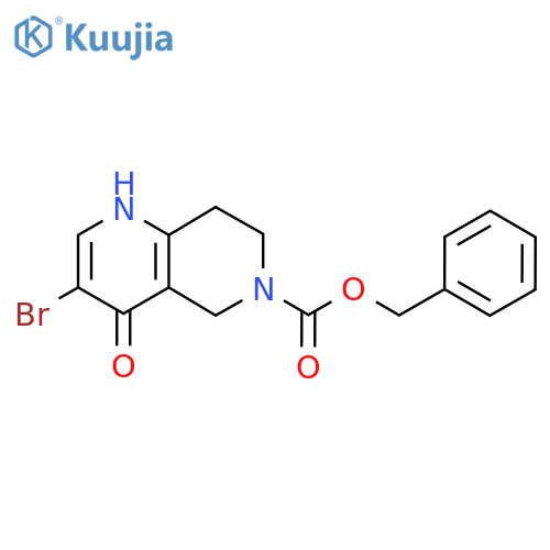 Benzyl 3-bromo-4-hydroxy-5,6,7,8-tetrahydro-1,6-naphthyridine-6-carboxylate structure
