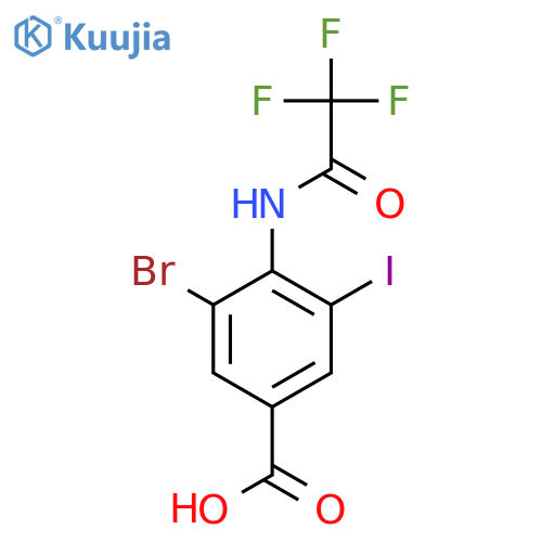 3-Bromo-5-iodo-4-(2,2,2-trifluoroacetamido)benzoic acid structure