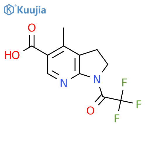 4-methyl-1-(2,2,2-trifluoroacetyl)-1H,2H,3H-pyrrolo[2,3-b]pyridine-5-carboxylic acid structure