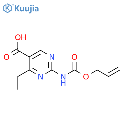4-Ethyl-2-{[(prop-2-en-1-yloxy)carbonyl]amino}pyrimidine-5-carboxylic acid structure