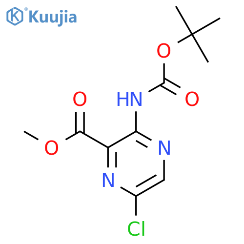 methyl 3-{(tert-butoxy)carbonylamino}-6-chloropyrazine-2-carboxylate structure