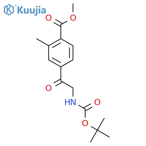 methyl 4-(2-{(tert-butoxy)carbonylamino}acetyl)-2-methylbenzoate structure