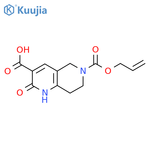 2-Oxo-6-[(prop-2-en-1-yloxy)carbonyl]-1,2,5,6,7,8-hexahydro-1,6-naphthyridine-3-carboxylic acid structure