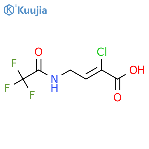 (2Z)-2-chloro-4-(2,2,2-trifluoroacetamido)but-2-enoic acid structure