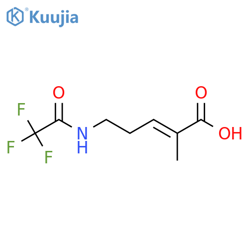2-Methyl-5-(2,2,2-trifluoroacetamido)pent-2-enoic acid structure