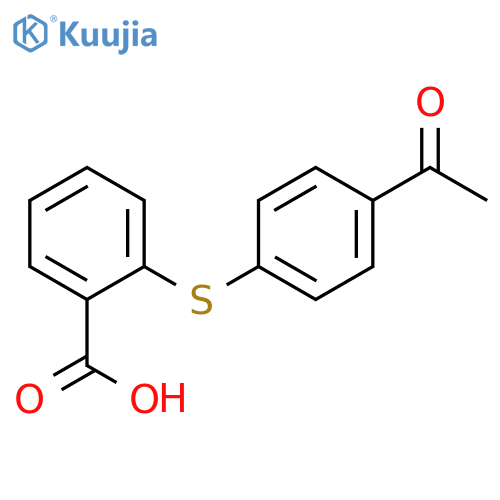 2-(4-acetylphenyl)sulfanylbenzoic acid structure