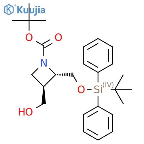 Tert-butyl trans-2-{[(tert-butyldiphenylsilyl)oxy]methyl}-3-(hydroxymethyl)azetidine-1-carboxylate structure