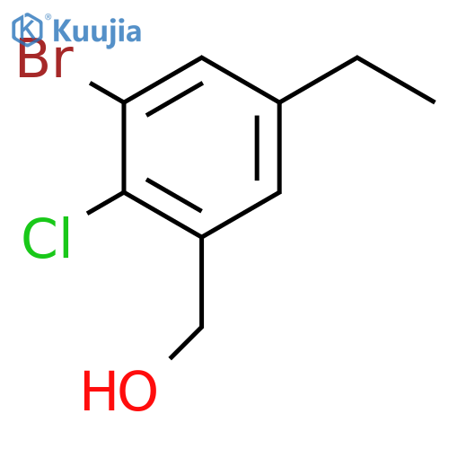 Benzenemethanol, 3-bromo-2-chloro-5-ethyl- structure