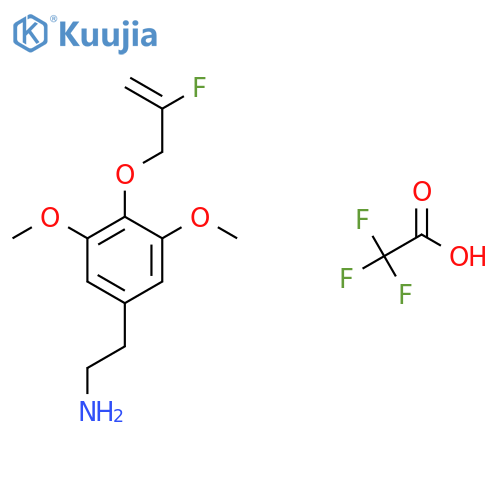 2-{4-[(2-Fluoroprop-2-en-1-yl)oxy]-3,5-dimethoxyphenyl}ethan-1-amine; trifluoroacetic acid structure