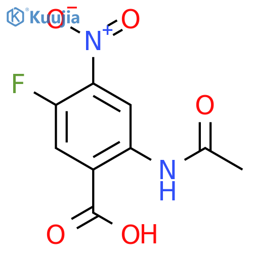2-Acetamido-5-fluoro-4-nitrobenzoic acid structure