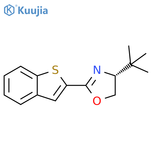 (R)-2-(Benzo[b]thiophen-2-yl)-4-(tert-butyl)-4,5-dihydrooxazole structure