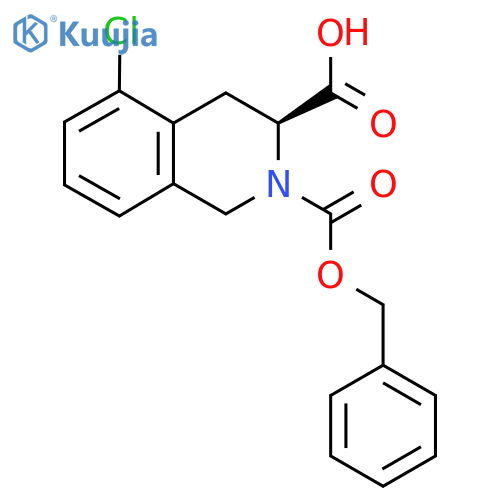 (3S)-2-[(benzyloxy)carbonyl]-5-chloro-1,2,3,4-tetrahydroisoquinoline-3-carboxylic acid structure