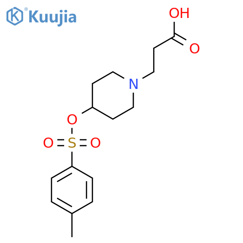 4-(4-Methylphenyl)sulfonyloxy-1-piperidinepropanoic acid structure
