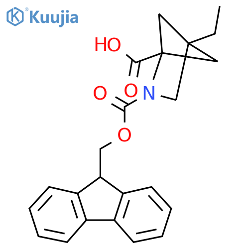 4-ethyl-2-{[(9H-fluoren-9-yl)methoxy]carbonyl}-2-azabicyclo[2.1.1]hexane-1-carboxylic acid structure