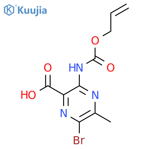 6-Bromo-5-methyl-3-{[(prop-2-en-1-yloxy)carbonyl]amino}pyrazine-2-carboxylic acid structure