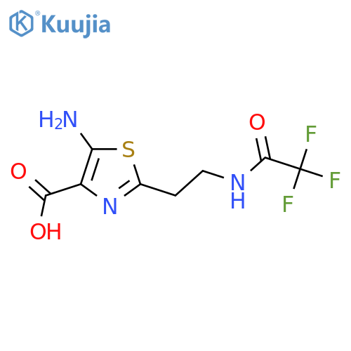 5-Amino-2-[2-(2,2,2-trifluoroacetamido)ethyl]-1,3-thiazole-4-carboxylic acid structure