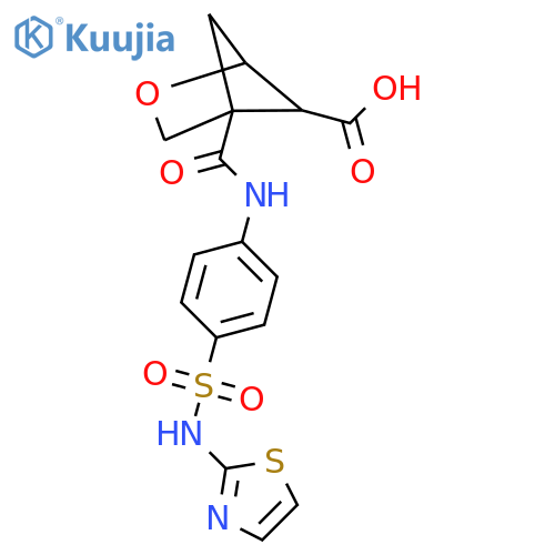 4-({4-[(1,3-Thiazol-2-yl)sulfamoyl]phenyl}carbamoyl)-2-oxabicyclo[2.1.1]hexane-5-carboxylic acid structure