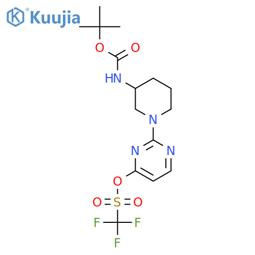 tert-butyl N-{1-[4-(trifluoromethanesulfonyloxy)pyrimidin-2-yl]piperidin-3-yl}carbamate structure