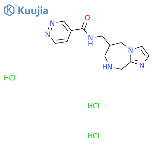 N-({5H,6H,7H,8H,9H-imidazo[1,2-a][1,4]diazepin-6-yl}methyl)pyridazine-4-carboxamide trihydrochloride structure