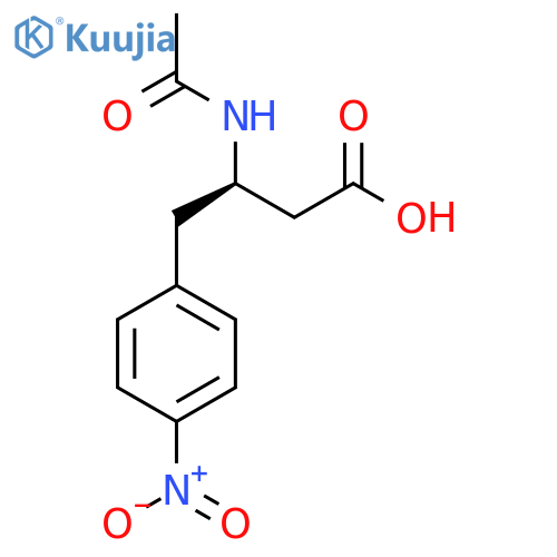 (3R)-3-acetamido-4-(4-nitrophenyl)butanoic acid structure