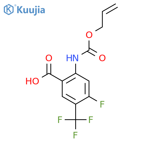 4-Fluoro-2-{[(prop-2-en-1-yloxy)carbonyl]amino}-5-(trifluoromethyl)benzoic acid structure