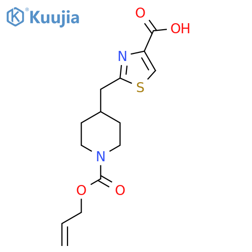 2-({1-[(Prop-2-en-1-yloxy)carbonyl]piperidin-4-yl}methyl)-1,3-thiazole-4-carboxylic acid structure