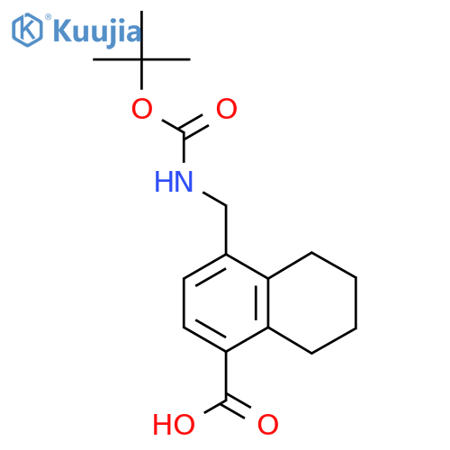 4-({[(Tert-butoxy)carbonyl]amino}methyl)-5,6,7,8-tetrahydronaphthalene-1-carboxylic acid structure