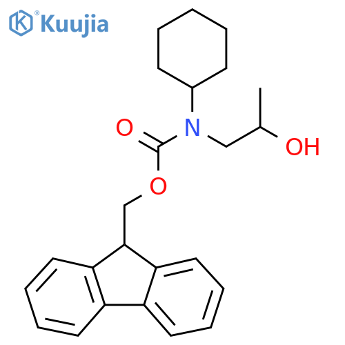 (9H-fluoren-9-yl)methyl N-cyclohexyl-N-(2-hydroxypropyl)carbamate structure