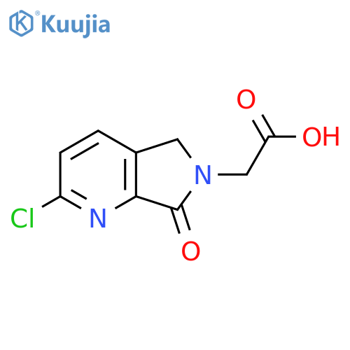 2-{2-chloro-7-oxo-5H,6H,7H-pyrrolo[3,4-b]pyridin-6-yl}acetic acid structure