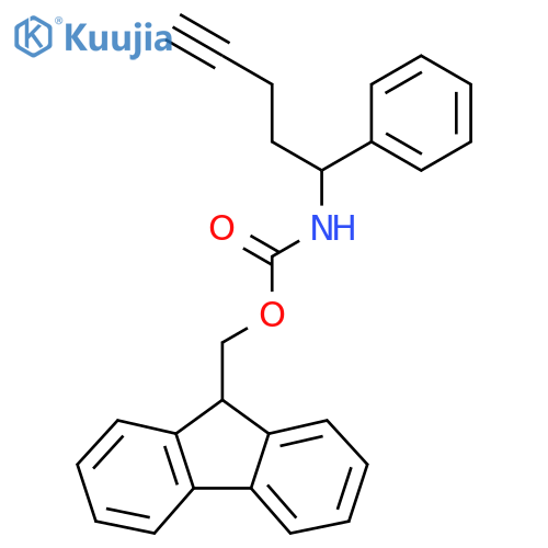 (9H-fluoren-9-yl)methyl N-(1-phenylpent-4-yn-1-yl)carbamate structure