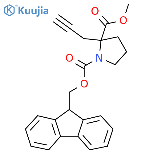 1-(9H-fluoren-9-yl)methyl 2-methyl 2-(prop-2-yn-1-yl)pyrrolidine-1,2-dicarboxylate structure